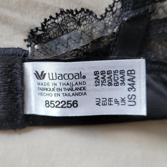 NWOT Wacoal Lace Affair Bralette in Black & Granite (34A/B) - Picture 6 of 6